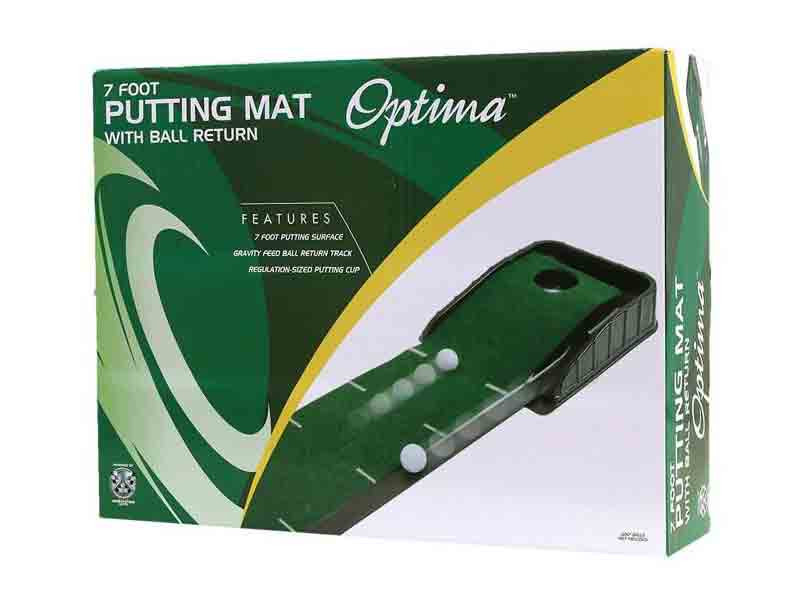 Optima 7ft Putting Mat With Ball Return GolfBox